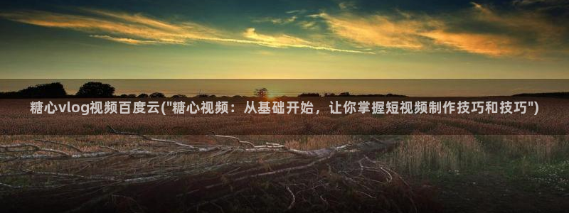 糖心vlog黄斑:糖心vlog视频百度云